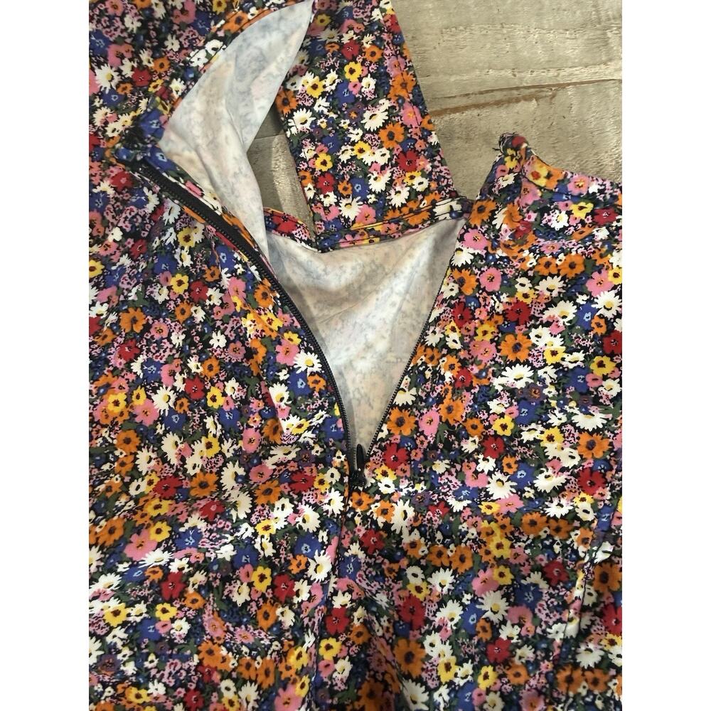 MAEVE x ANTHROPOLOGIE | Sleeveless T-Back Mini Dress Collared Floral | Large - Picture 10 of 13